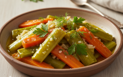 Zeytinyağlı Ekşili Pırasa Tarifi - AI Görsel