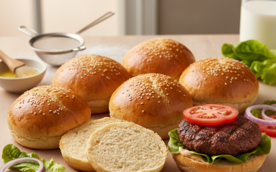 Ev Yapımı Hamburger Ekmeği Tarifi - AI Görsel