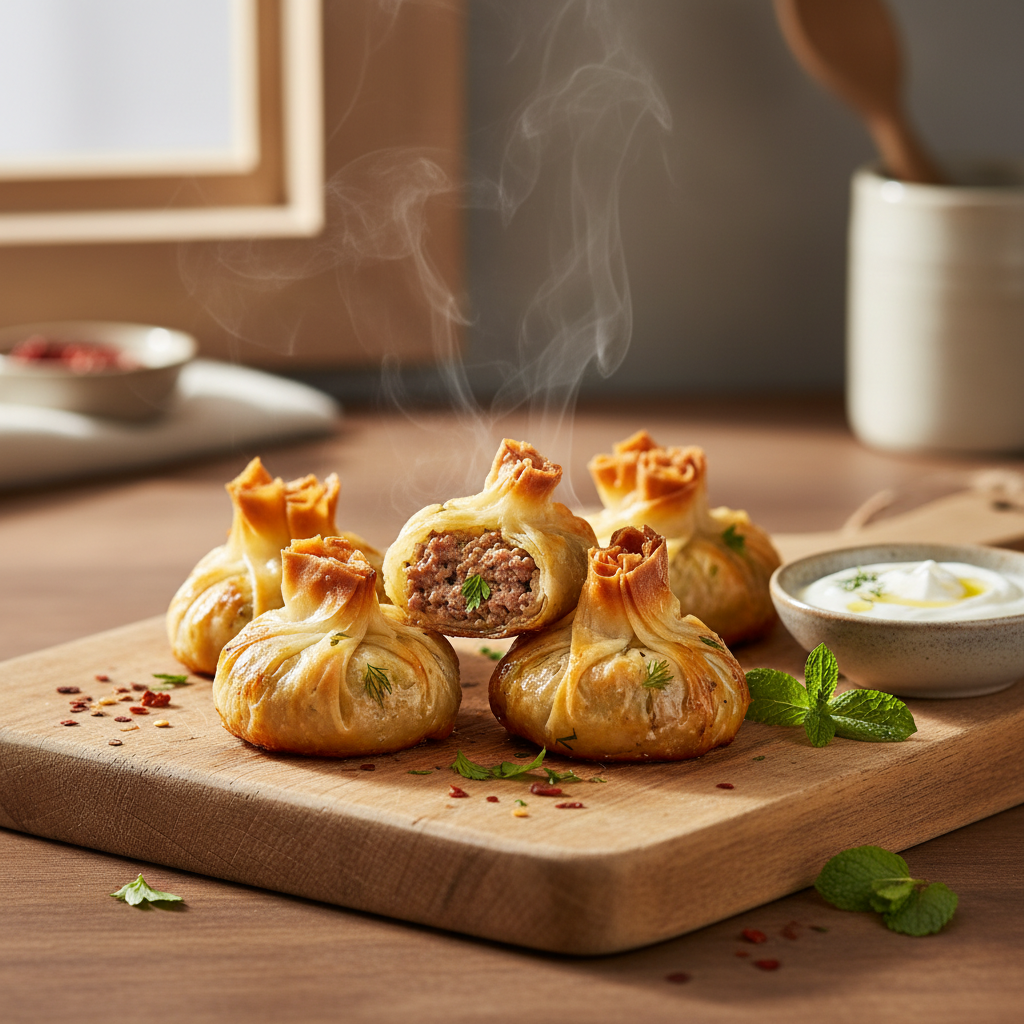 Fırında Ağzı Açık Mantı Tarifi - AI Görsel