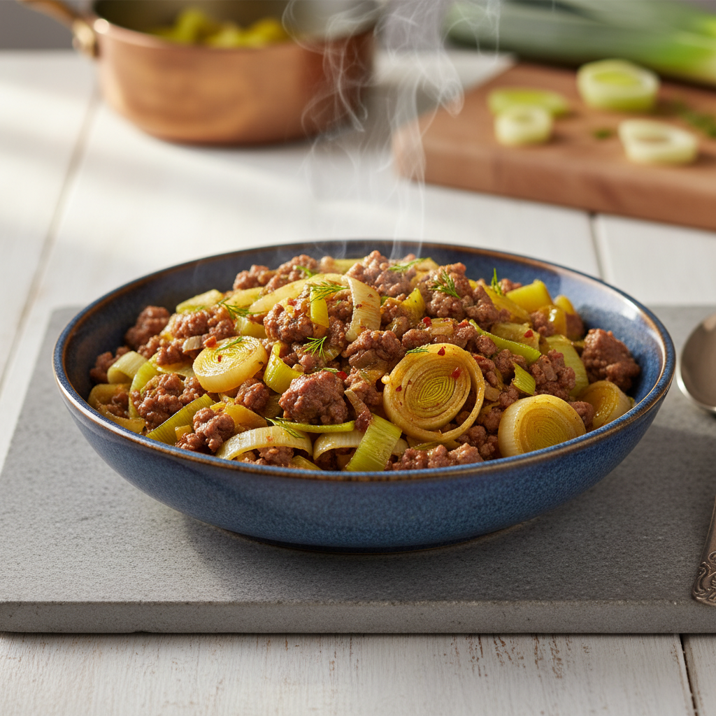 Kıymalı Pırasa Tarifi - AI Görsel