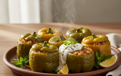Zeytinyağlı Biber Dolması Tarifi - AI Görsel