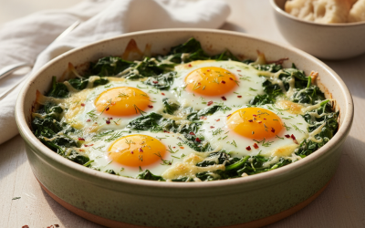 Fırında Yumurtalı Ispanak Tarifi