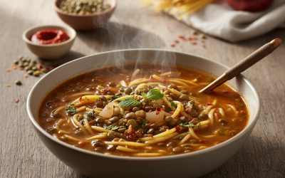 Erişteli Yeşil Mercimek Yemeği Tarifi