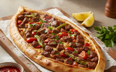 Ev Yapımı Kuşbaşılı Pide Tarifi - AI Görsel