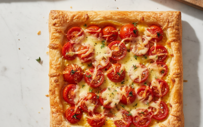 Milföy Hamurundan Domatesli Kolay Tart Tarifi - AI Görsel